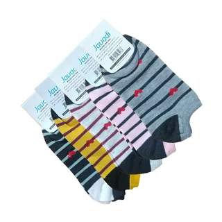 جوراب مچی زنانه طرح راه راه قلبی (مدل EA16-1)