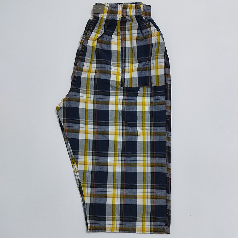 شلوارک چهارخانه نخی سایز xl رنگبندی(A2027)